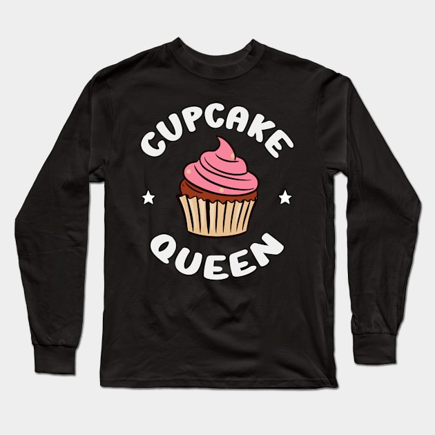 Cute Cupcake Queen | Baking Long Sleeve T-Shirt by Indigo Lake